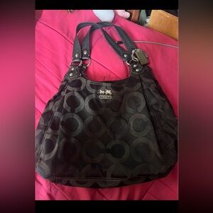 Coach Dark Brown Signature Shoulder Bag